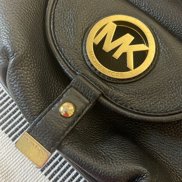 Michael Kors Fulton Hobo Black Leather Shoulder Bag - Picture 7 of 12